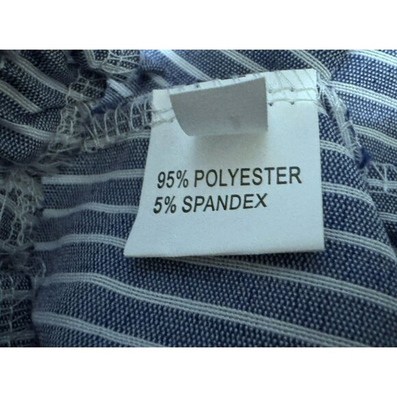 Womens Pinstripe Drawstring Waist Side Button Pull-On Pants Sz L Nautical NEW - Picture 6 of 7